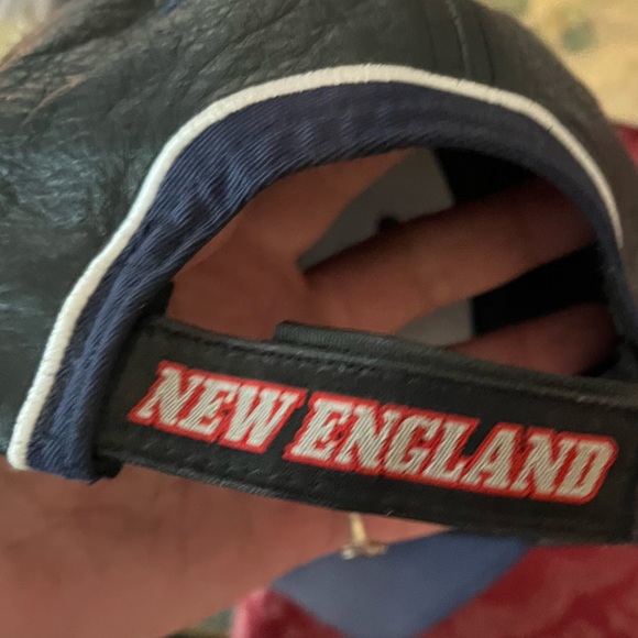 NFL New England Patriots black genuine leather baseball cap GoPatriots !🏈🏈🏈 - Picture 11 of 13